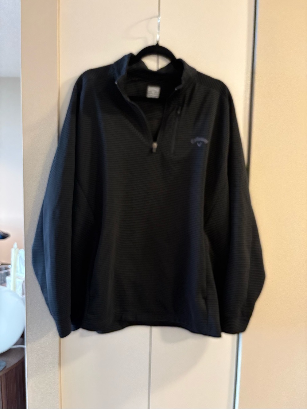 Callaway Black Ribbed Quarter Zip